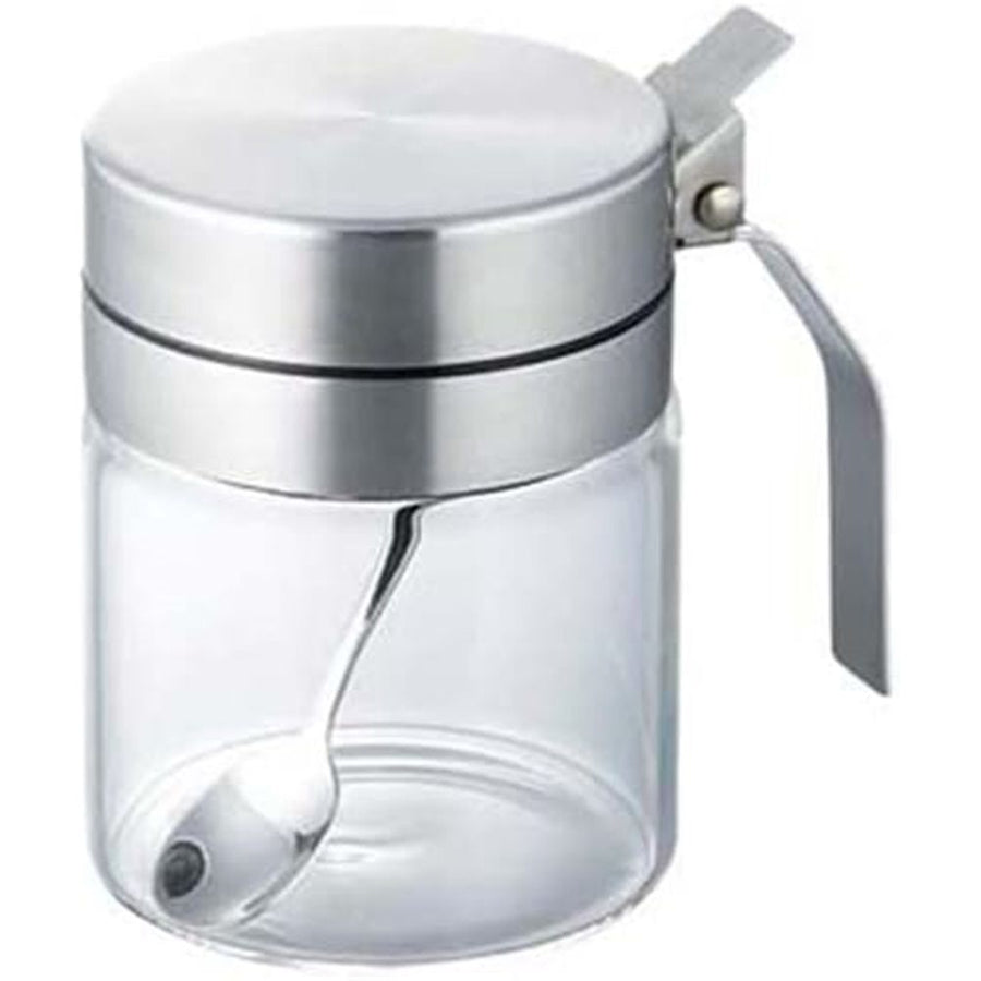 Spice Jar with Spoon,  (300 ml), Jar with Spoon, One-Touch Lid, Condiment Container, Storage Container, Kitchen