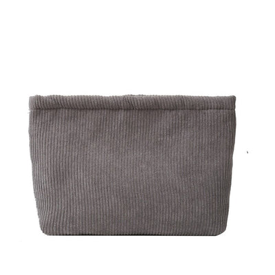 2pcs Women's Makeup Bag - Corduroy Makeup Bag Beauty Women's Handbag Wallet Makeup Storage Bag Girls' Luggage (grey)
