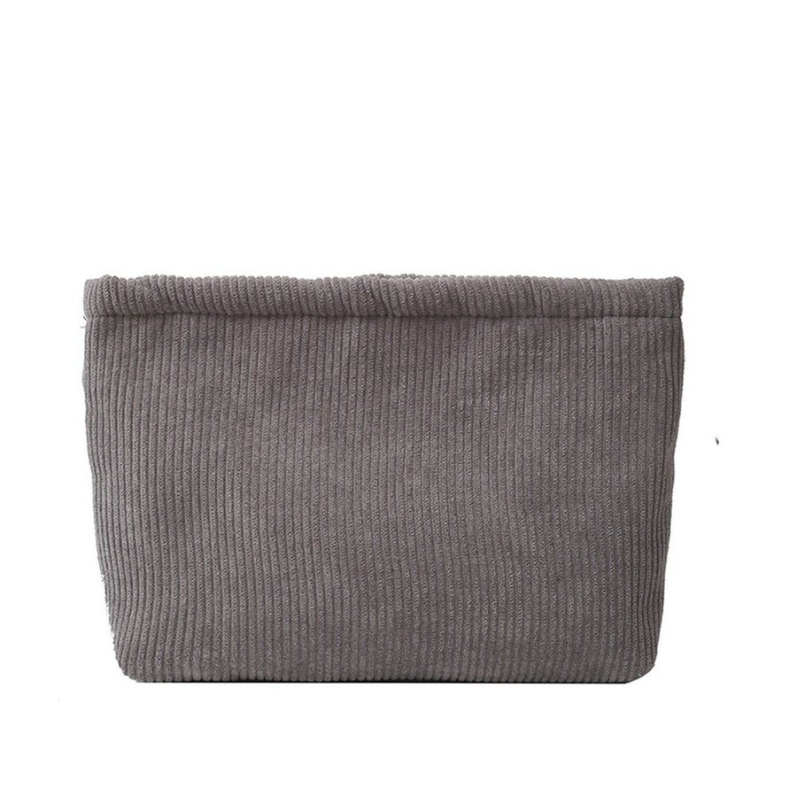 2pcs Women's Makeup Bag - Corduroy Makeup Bag Beauty Women's Handbag Wallet Makeup Storage Bag Girls' Luggage (grey)
