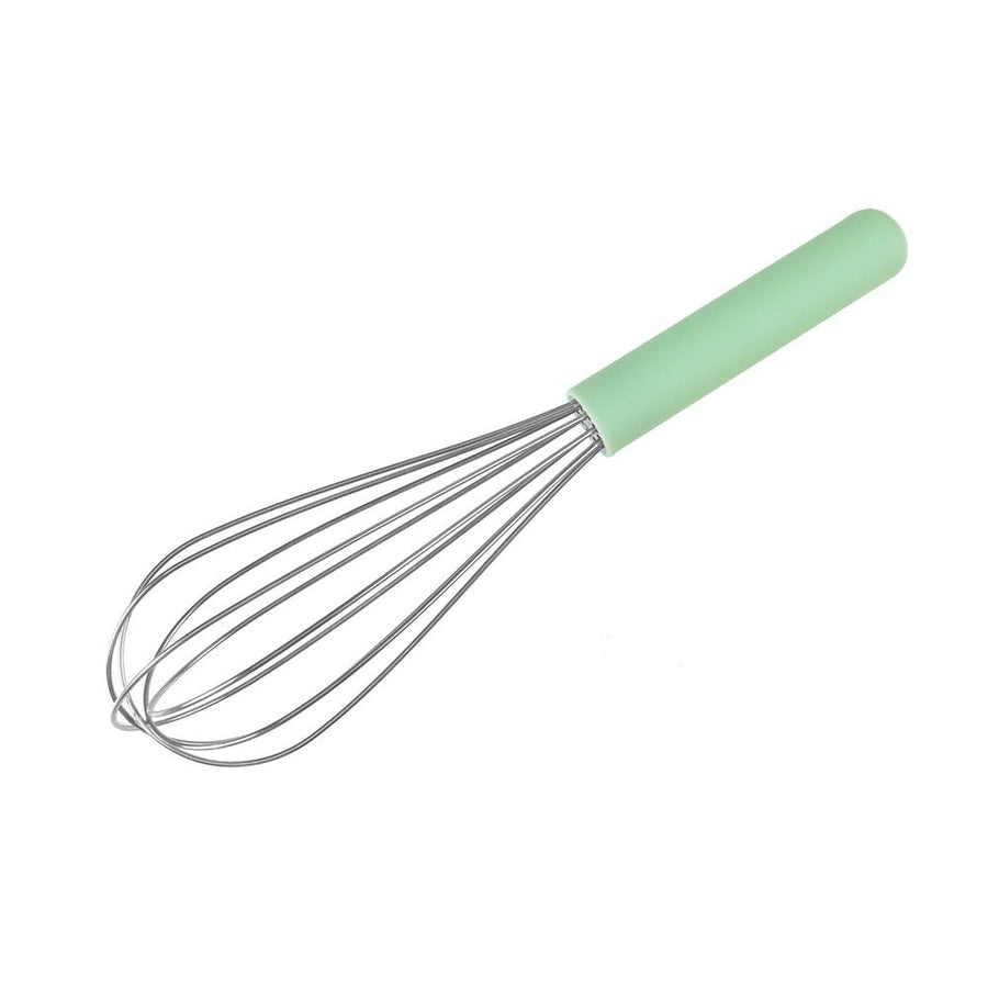 Stainless Steel Balloon Whisk,  Whisk for Cooking Handheld Egg Beater with Rust-Proof Sturdy Wires & Non-Slip Silicone Handle for Beating, Stirring, Blending(cyan handle)