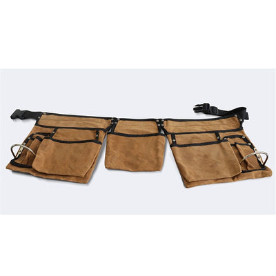 Electricians and construction workers' tool straps, adjustable heavy-duty work straps, canvas men's tool straps, coffee brown