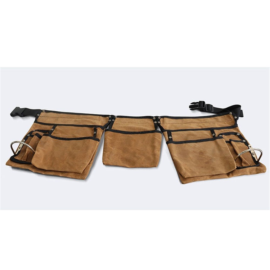 Electricians and construction workers' tool straps, adjustable heavy-duty work straps, canvas men's tool straps, coffee brown