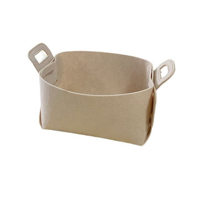 Collapsible Felt khaki Storage Bin – Foldable Basket with Handles for Closet, Toy Storage, Laundry Room Organization, Decorative Storage Bins for Shelves, Cube Storage（18*13*11）