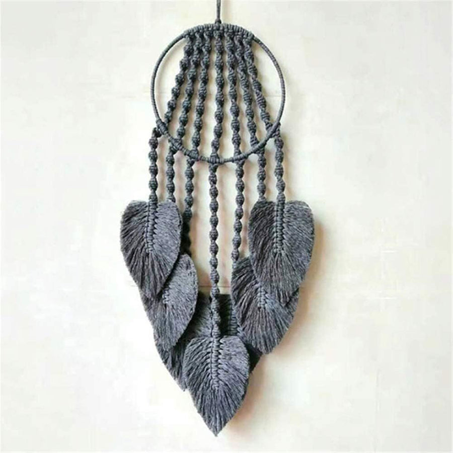 Cotton woven tapestry, hand woven tassel craft decoration, bedroom, living room, apartment 20*63cm  (gray)
