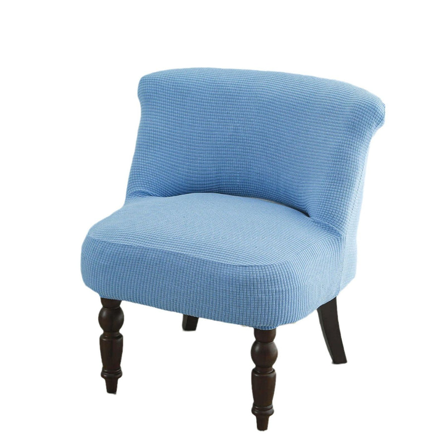 Armless Accent Chair Cover Knitted Stretch  Chair Couch Removable Washable Furniture Protector Covers for Living Room Bedroom Hotel (Sky Blue)