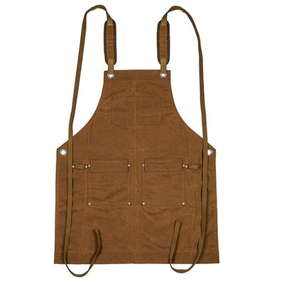 Woodworking Apron for Men, Shop Apron Waxed thick  Canvas Work Apron , Heavy Duty Wood Working Workshop Bib Apron for Carpenter Woodworker Blacksmith, Men Gift, Khaki