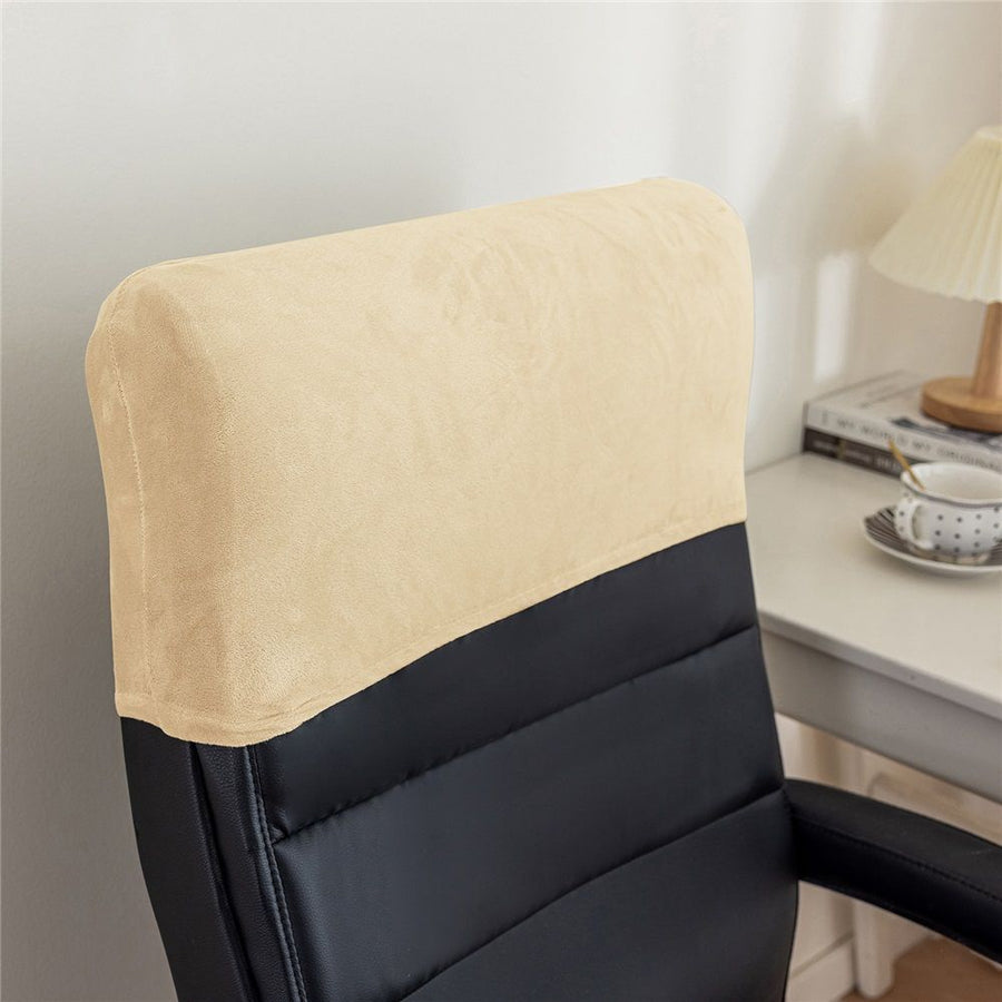 Stretch Office Chair Headrest Cover, Milk Silk Headrest Protector for Office Chairs, Head Rest Covers for High Back Computer Chairs, Furniture, Recliner Chair, 1 Pack,oatmeal