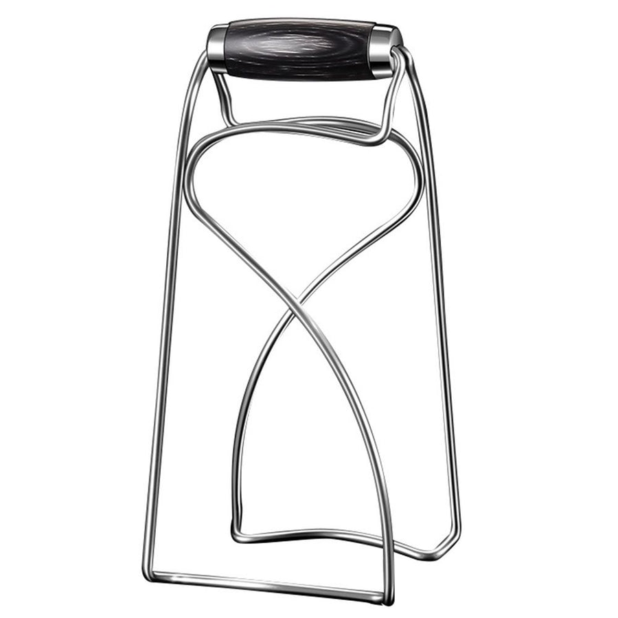 304 Stainless Steel Hot Plate Gripper Tongs Foldable Kitchen Pot Holder Clamp for Safe Hot Dish and Bowl Handling Steaming Clips for Home and Restaurant Use（304 steel wood handle）