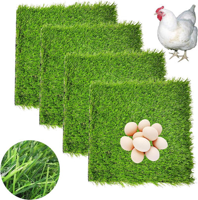 4 Pack Chicken Nesting Pads-12×12in,Washable Thicken  Grass Nesting Box Liners Reusable Laying Eggs Turf Mats for Chickens Coop Pet Outdoor Indoor