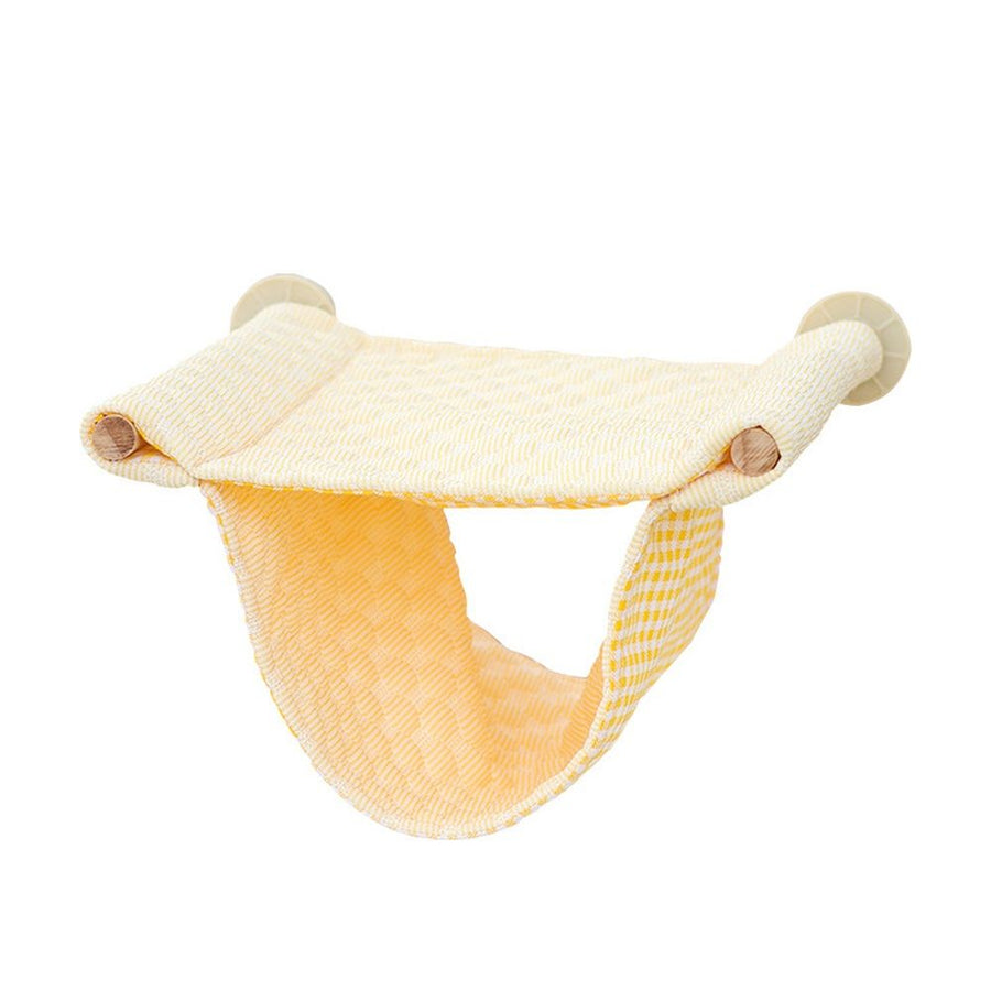 Double Layer Hanging Birds Nest Bed Tent with Warm Fleece, Bird Cage Stand Perch, Hideaway Cave Bed Accessories for Rat, Guinea Pig, Chinchilla (yellow)