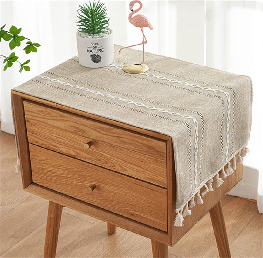 Simple Bedside Table Cover Cloth Tablecloth, Cover Towel, Suitable for dust Cover Cushion Cloth Bedroom Universal Small Square Tablecloth (38*91cm,brown)