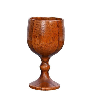 2 pack Hand-made Wooden Wine Goblet Drinking Cup, Wooden Goblets for Drinking Wine, Whiskey – Natural Eco,Premium Solid Wood Cup with Smooth Polished Finish