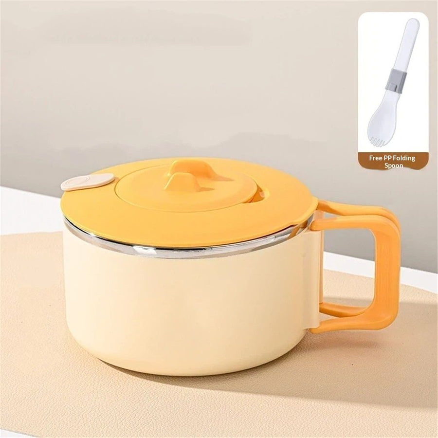 Microwave Ramen Bowl with Lid and Handle, 42.3 Oz Stainless Steel Liner Microwavable Soup Noodle Bowls, Instant Ramen Cooker Microwave Container for Office College Dorm