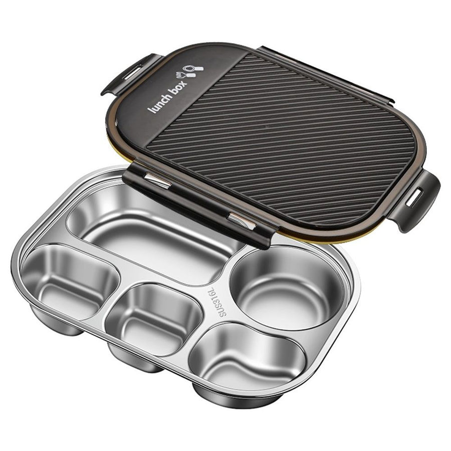 Stainless Steel Bento Box for Kids & Adults - Leakproof 4 Compartment Lunch Container - Stainless Steel Lunch Box Kids - Ideal for School, Office & Outdoor