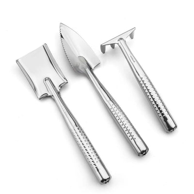 Mini Gardening Tools Set, 6 Pieces, Stainless Steel, Shovel Spade Rake, for Indoor Plants and Pot Maintenance