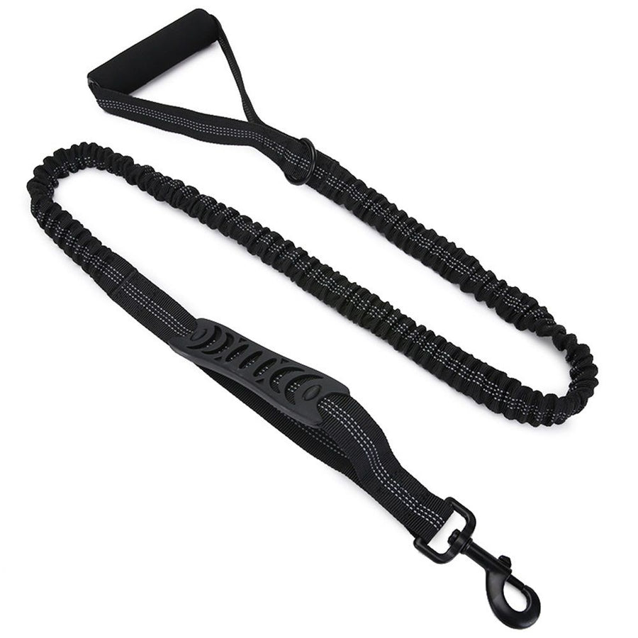 Highly Reflective Heavy Duty Elastic Bungee Medium and Large Dog Leash Shock Absorbing with Comfortable Padded Handle and Traffic Handle Suitable for Training