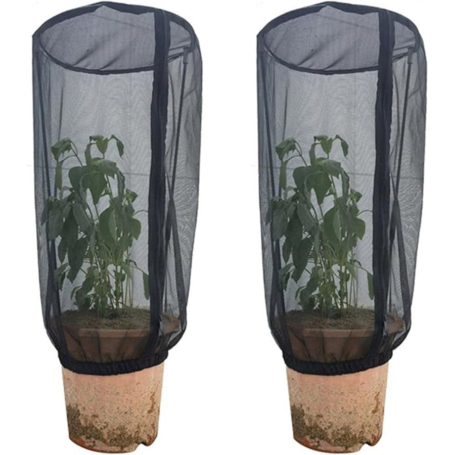 2 Pcs Fruit Tree Netting with Zipper, 25*50cm Insect & Bird Netting for Garden Protection, Ultra-Fine Mesh Garden Netting Pest Barrier, Bush Netting Cover（Only mesh cover）