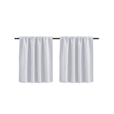 Short 35.8 Inches Blackout Curtain 2 Panels Set, Half Window Rod Pocket Privacy Curtain Tiers for Kitchen, Curtains Blackout for Bathroom Shades, W41.7 x L35.8 Inch（Only curtains）
