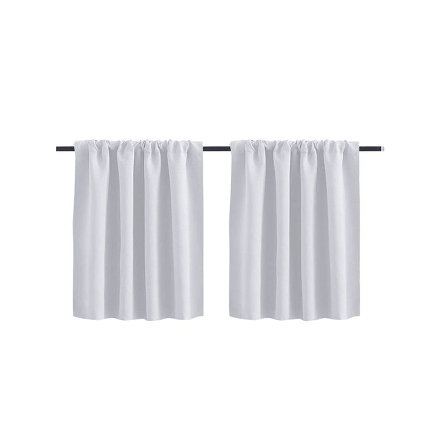 Short 35.8 Inches Blackout Curtain 2 Panels Set, Half Window Rod Pocket Privacy Curtain Tiers for Kitchen, Curtains Blackout for Bathroom Shades, W41.7 x L35.8 Inch（Only curtains）