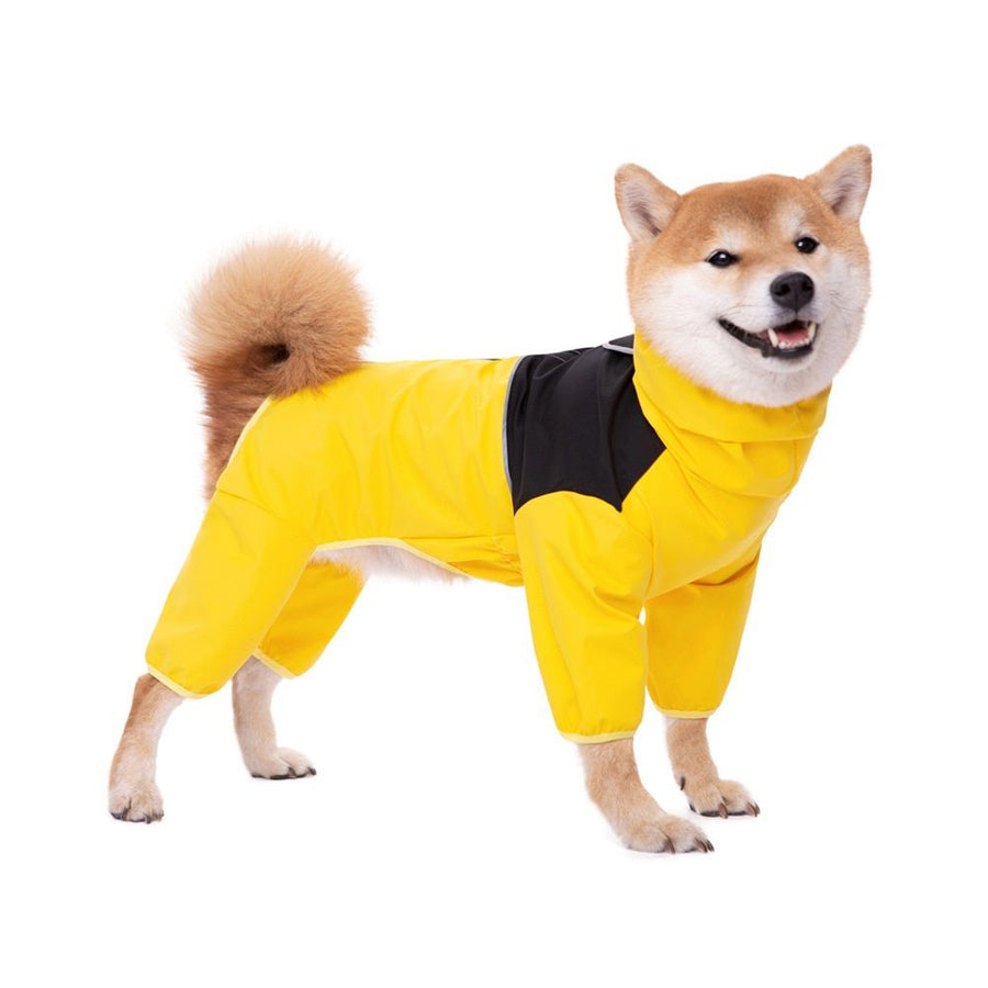 Dog Sweater Adjustable Collar with Zipper, Four-Legged Warm , Stretchy Clothes for Mini Dachshunds (Yellow, 2XL)