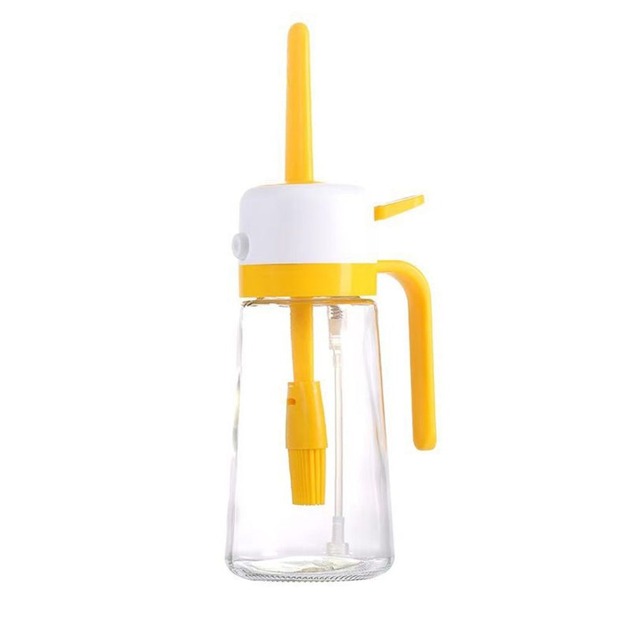 2 in 1 Oil Sprayer for Cooking, Olive Oil Dispenser Bottle for Kitchen Gadgets, Large Advanced Food Glass Spray Bottle for Salad, Air Fryer, BBQ
