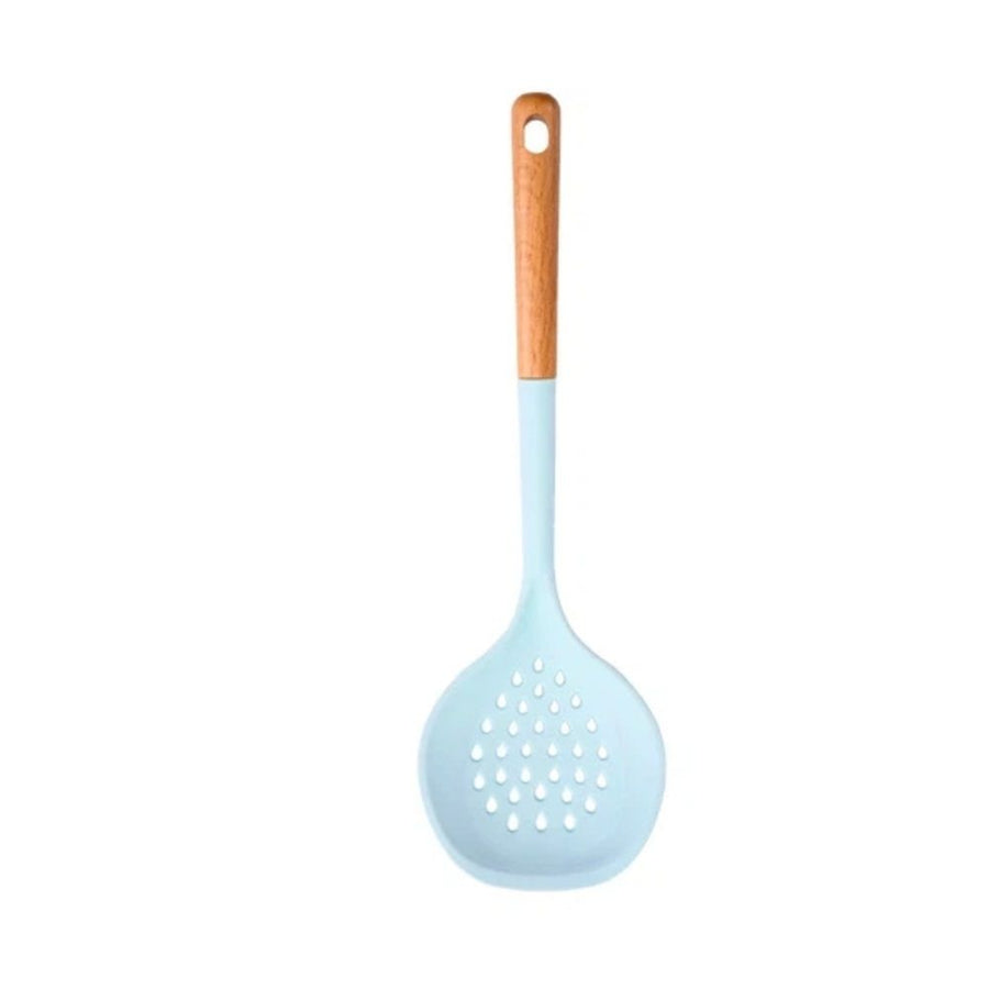 Kitchen Strainer, Large Slotted Spoon with High Heat Resistant BPA Free, Non Stick Cooking Skimmers For Draining & Frying (blue)