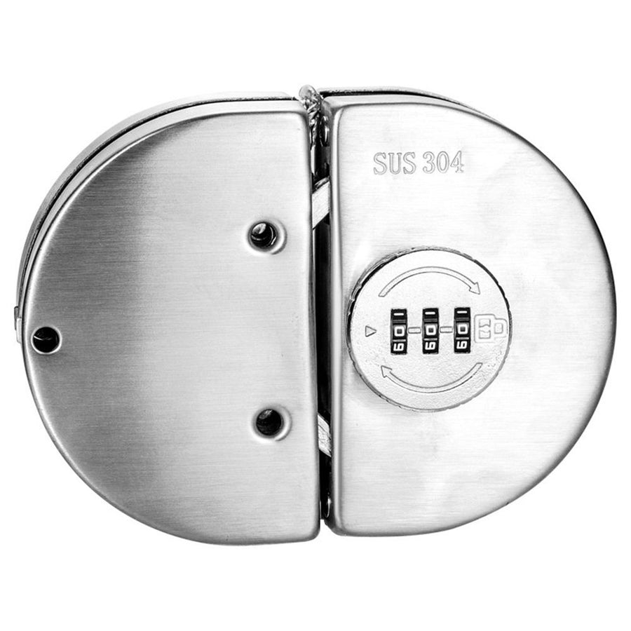 Frameless Double-Sided Glass Door Lock,No-Drill, Stainless Steel, Suitable for Sliding Glass Doors,Office Doors,Commercial Door