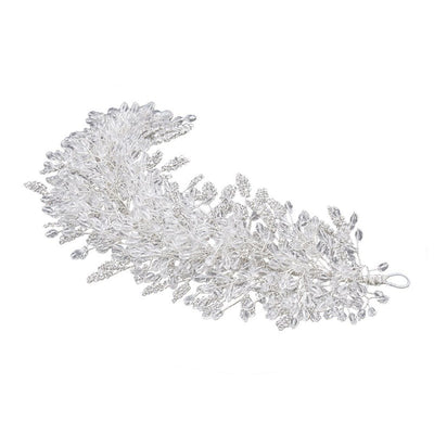 Crystal Wedding Headband Rhinestone Bridal Headpieces Handmade Leaf Wedding Hair Accessories for Brides