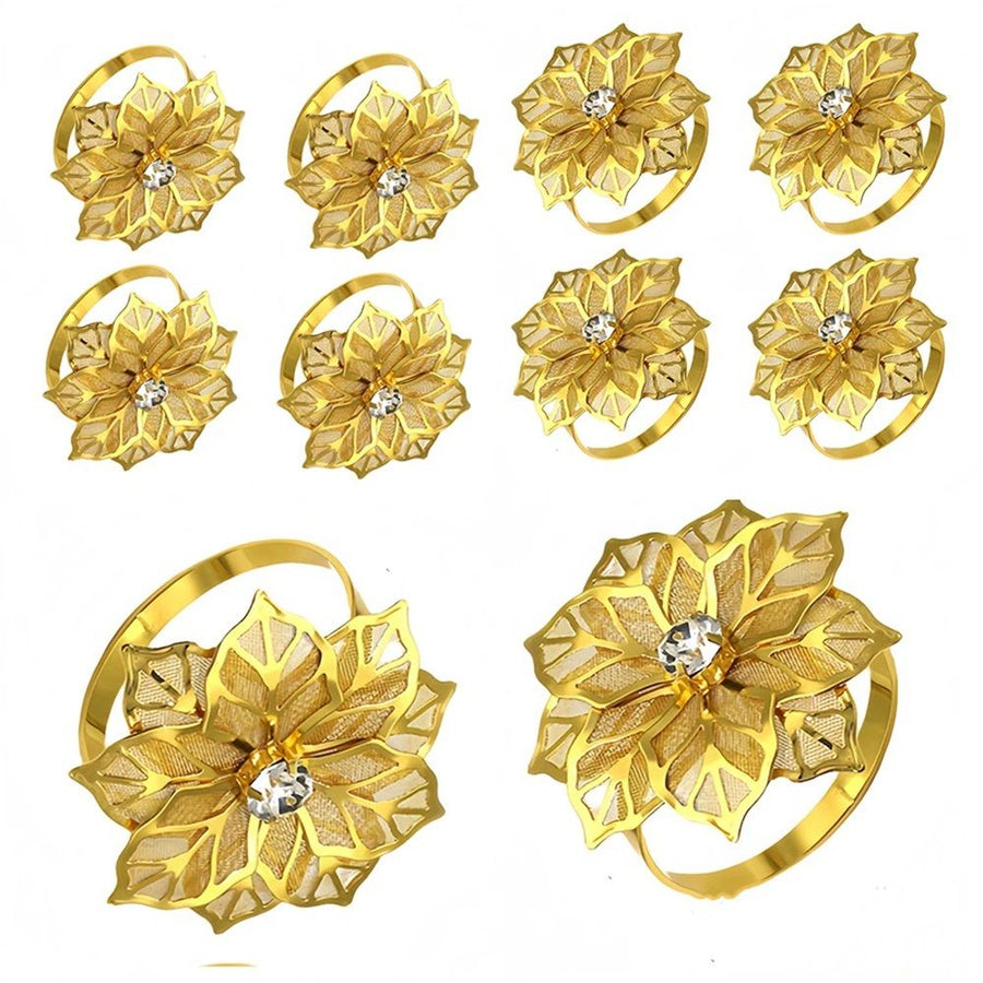 24 Pack Flower Napkin Rings Holders Clear Décor Dinner Party Wedding Christmas Gathering,Christmas Dinner Delicate Serviette Buckles