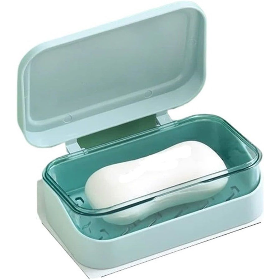 2 pack Soap Holder with Drainage Lid Compact 13.2*8*5cm Bar Soap Container for Bathroom and Kitchen Waterproof Saver Box with Water Filter（only boxs）