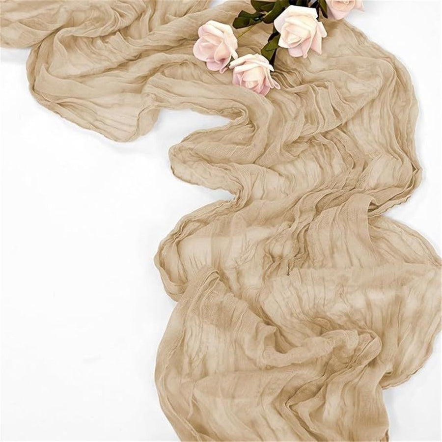 2 pack tablecloth 10FT Rustic & Boho Farmhouse Gauze Cheese for Easter Spring Outdoor Wedding Party Baby Shower Birthday Decor（Only tablecloth）