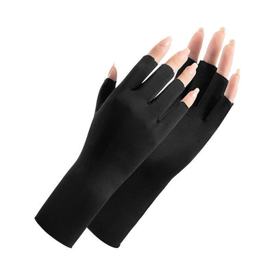2 pairs Women Sunblock Fingerless Gloves Non-Slip UV Protection Driving Riding Summer Outdoor Gloves for Women Girls