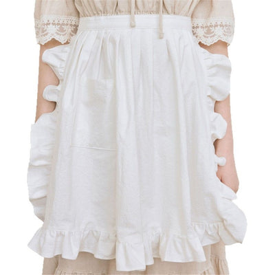 2 pack Waist Apron Cute Retro Vintage Half Apron Cooking Kitchen Ruffle Maid Apron with Pockets for Women