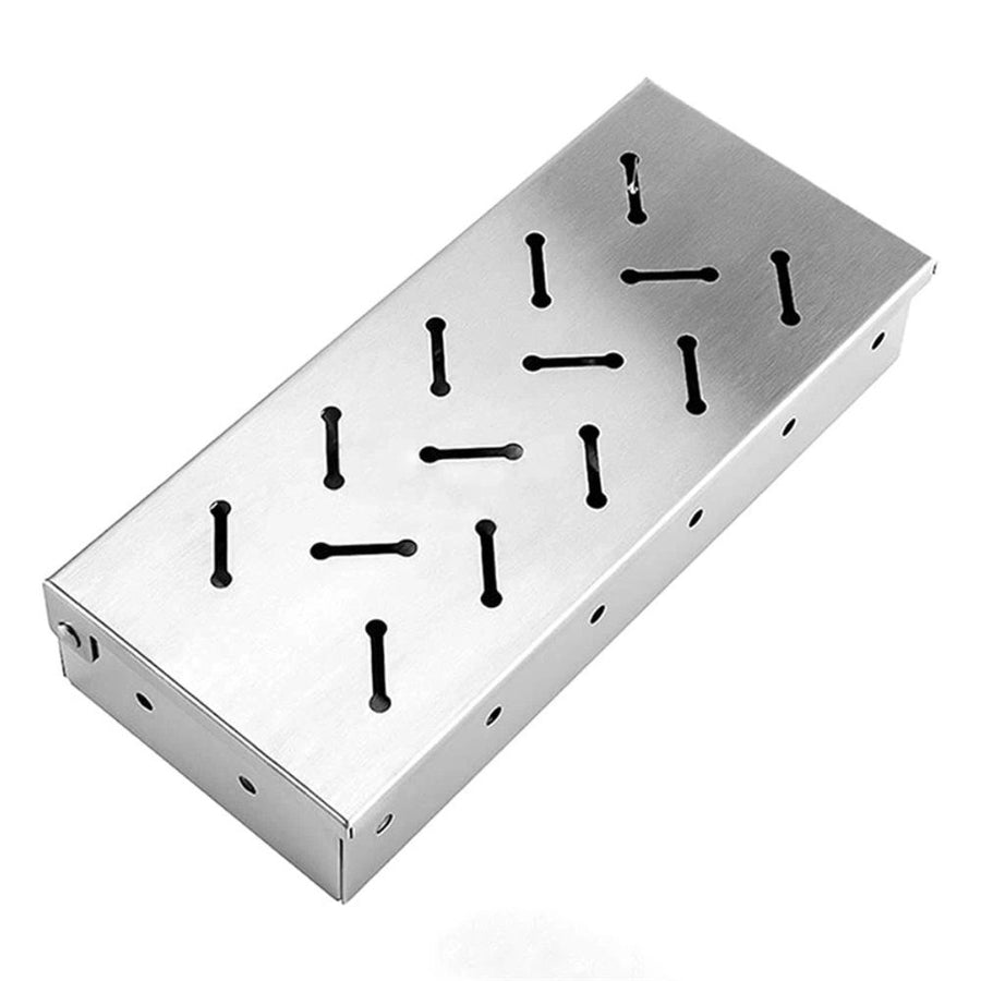 Smoker Box for Charcoal & Gas Grill Stainless Steel - BBQ Wood Chip Smoker Box, Enhance Grilling Flavors for BBQ, 22*9.6*4cm