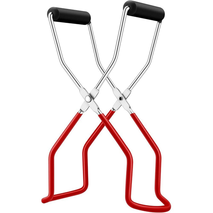2 pack Canning Jar Lifter Tongs, Jar Lifter with Grip Handle for any size Canning Jars Glass Jars and Secure Grip(red)