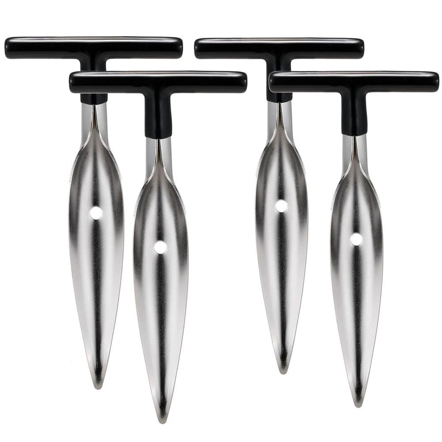 4 qty - Coconut Opener Tool for Fresh GREEN Young Fruit Black Handle Easy Grip,Safe and Convenient Coco Drill Punch Tool
