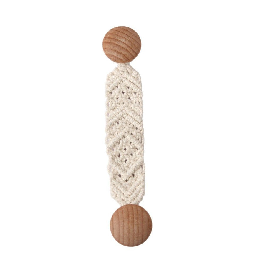 2 Pack Bohemian Style Rope Knobs Door Handle Rope Knot Cabinet Drawer Cupboard Furniture Door Wooden Pulls Handles Drawer Pulls for Kitchen Cabinet Cupboard
