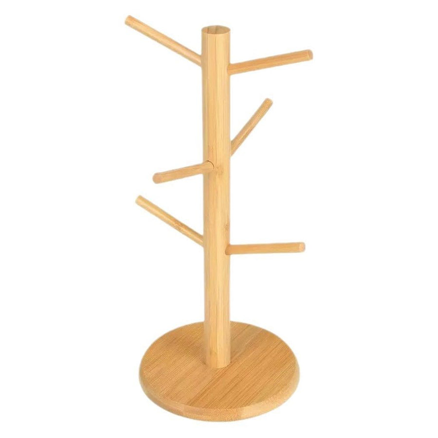 Mug Holder Tree, Coffee Cup Holder with 6 Hooks, Hanger Coffee Bar Organizer Display Stand for Kitchen Counter Dinnerware Storage(Nature)