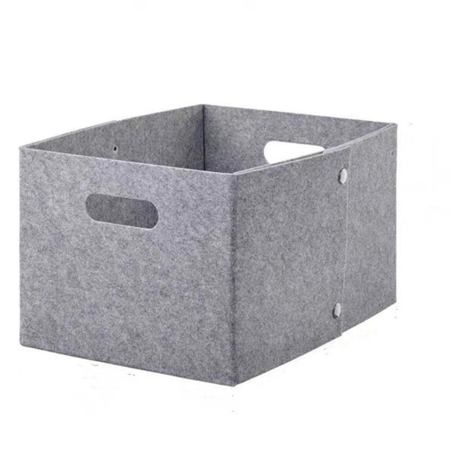 Large Felt Storage Basket with Handles, Open Bin for Shelves, Books, Toys, Laundry & Home Organization (Gray)