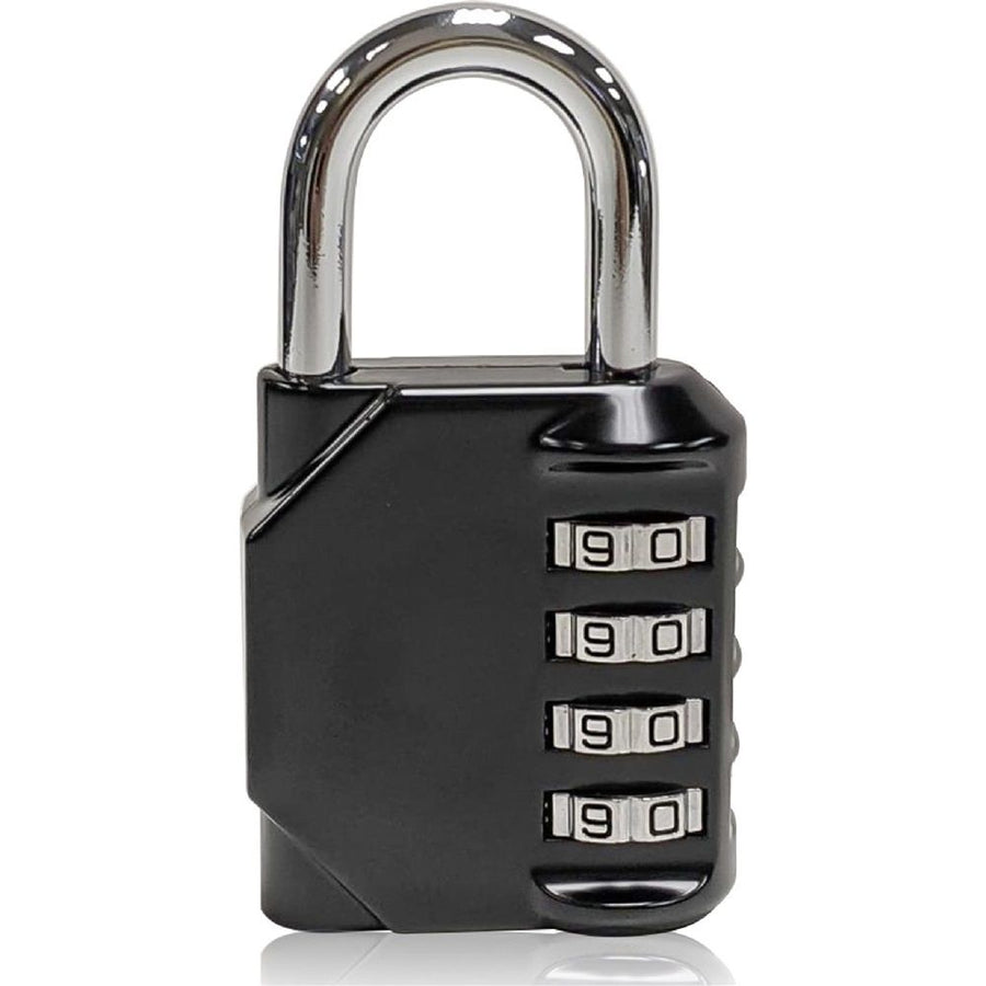4 Pack Combination Lock, 4 Digit Combination Padlock, Outdoor Waterproof Padlock for School Gym Locker Lock, Padlocks with Code, Sports Locker Luggage Locks (Black)