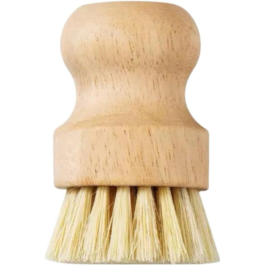 2 pack Cast Iron Scrub Brush, Palm Brush Kitchen Dish Scrubber with Natural Bamboo Wood Handle and Densely Packed Bristles Protects Nonstick Cast Iron Seasoning During Dishwashing