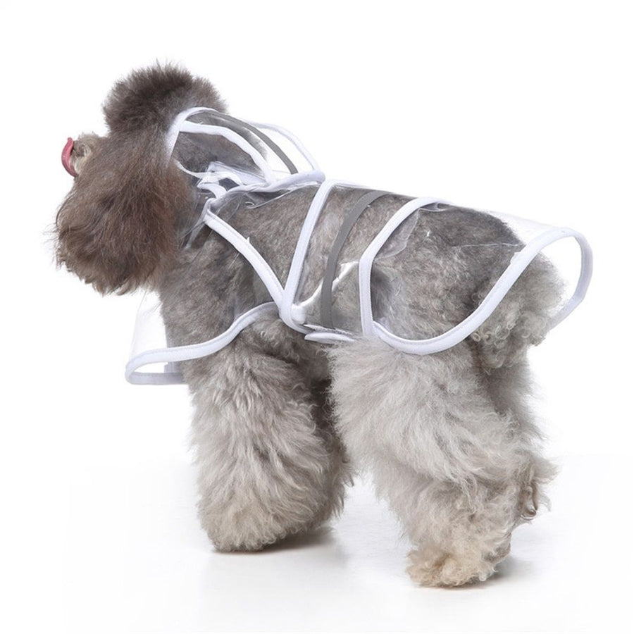 Dog Raincoat Jacket Reflective Adjustable Hooded Pet Poncho Rain Coat for Small Dogs Clear for Outdoor Adventures - M（Only raincoat）