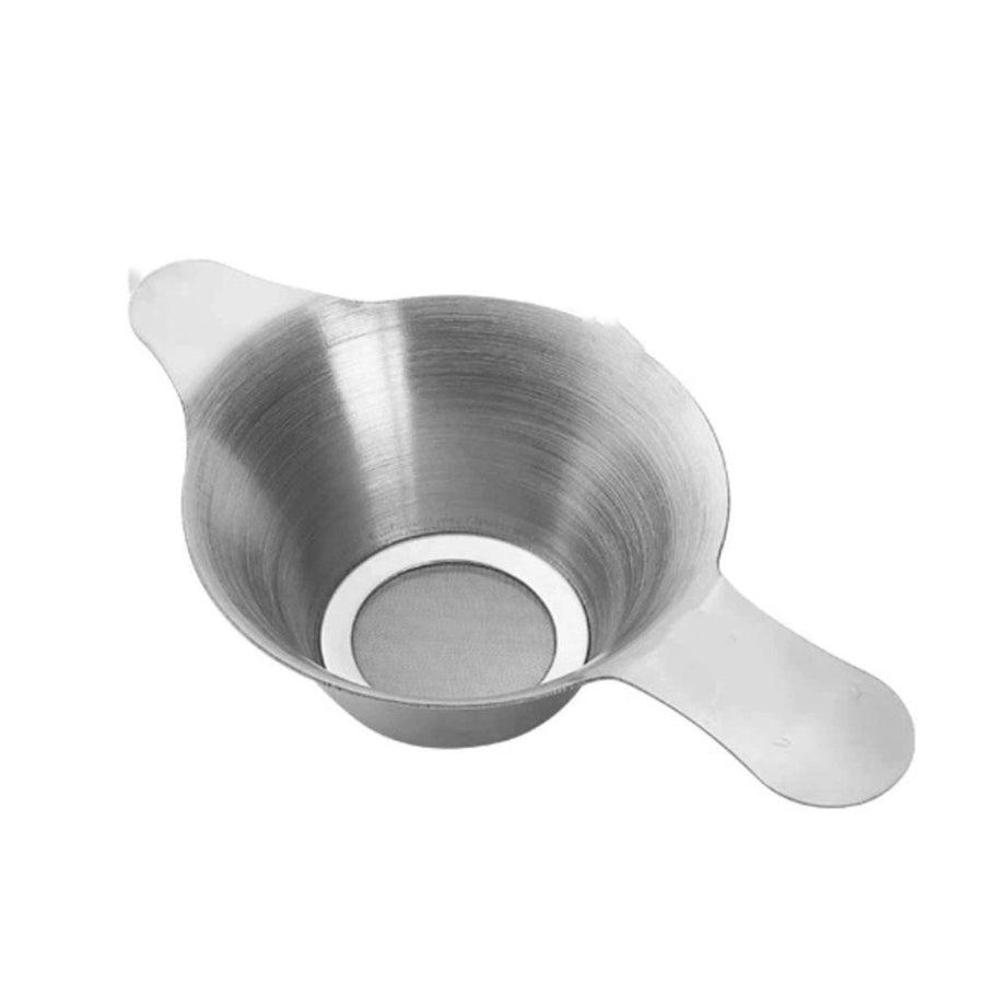 4 Pack Stainless Steel Mini Strainer Fine Mesh Tea Funnel Coffee Filter with Double Handles (silvery)