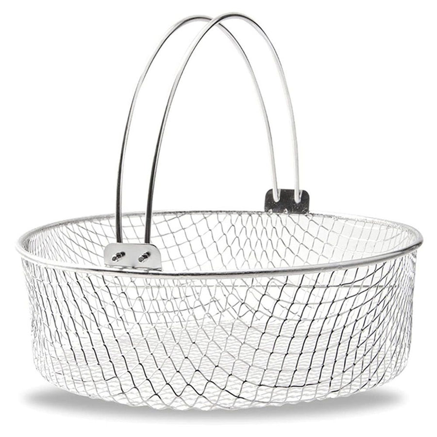 Air Fryer Basket, Air Fryer Replacement Accessory Mesh Basket with Handle, Round Stainles Steel Steamer Basket for Air Fryer, Instant Pot, Oven, Steamer Basket, Household Frying Food Basket