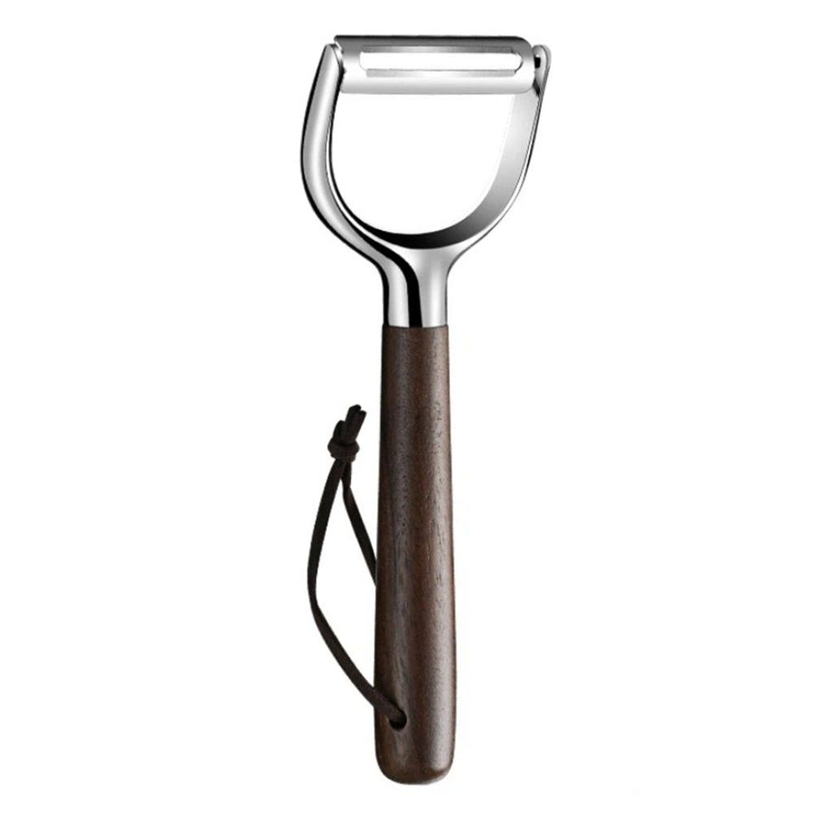 Stainless Steel Potato Peelers with Ultra Sharp Blades, Heavy-Duty Fruit Peeler with Comfort Real Wood Handle, 10X Durable Vegetable Peeler, No Rust