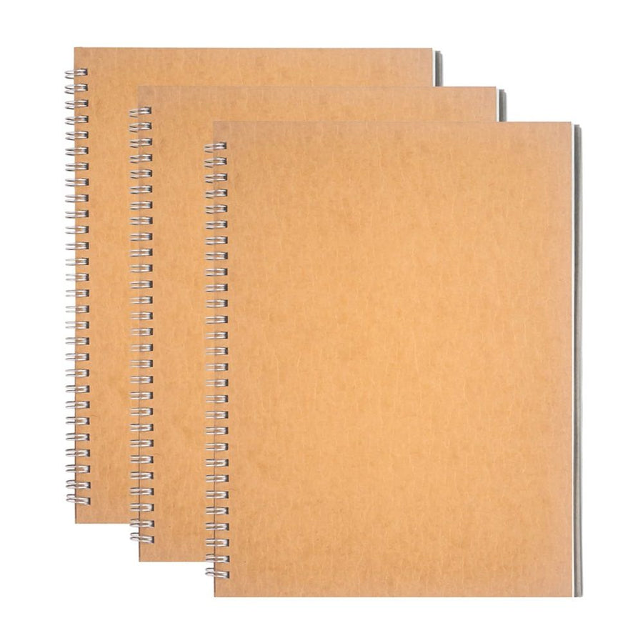 B5 Spiral Notebook/Spiral Journal Unruled, Thick Blank Paper & Hard Kraft Cover, 60 Sheets (120 Pages), 3-Pack, 9.8" x 6.65"