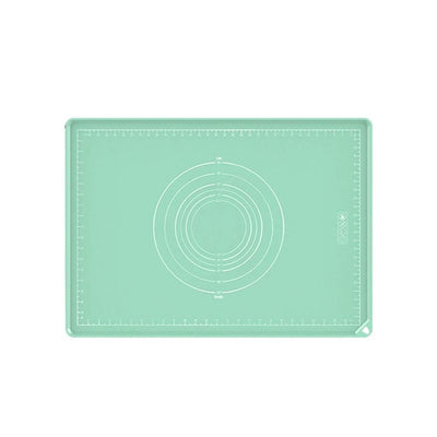 Silicone Pastry Mat: 15.7"x23.6" Food-Grade Non-Stick Dough Rolling Baking Sheet, Non Slip for Kneading, Making Pizza, Fondant, Pie Crust with Clear Measurement and Raised Edges (avocado green)