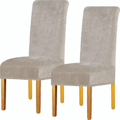 Dining Chair Covers Stretch for Dining Room Set of 2 Chair Slipcovers Protectors, Soft Thick Solid Washable, Taupe, Only Dining Chair Covers