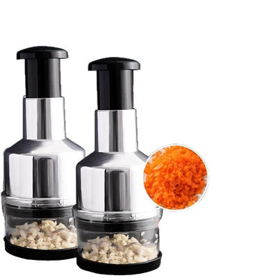 Stainless Steel Garlic Press Easy Clean Disassemble Push-Type Garlic Press Cut Garlic Carrots Meat Multifunctional Tool 2PCS