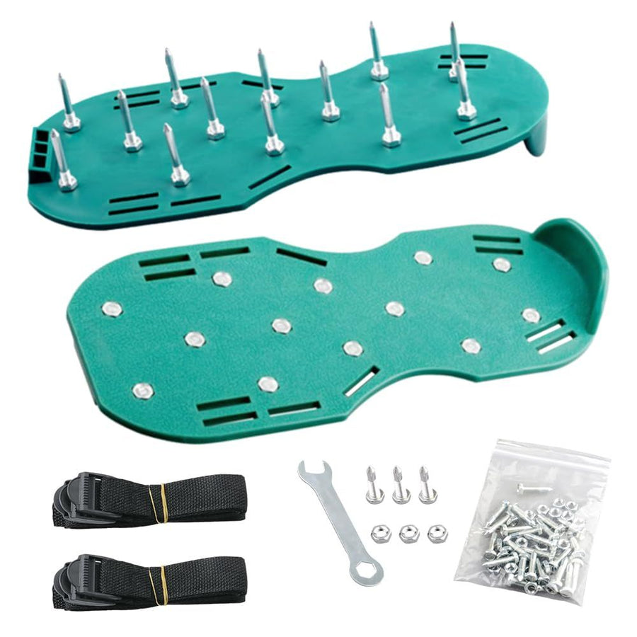 Lawn Aerator Shoes, Anti Slip Adjustable Straps Effortless Aerator Shoes, Manual Lawn Tool with Metal Spikes for Garden Patio Grass Aeration
